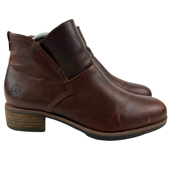 Timberland Women's Chelsea Boots Size US 8 Beckwith Leather Block Ankle Brown - Picture 1 of 13